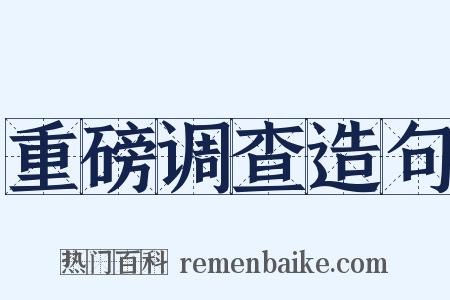 重磅调查造句是什么意思的图片